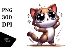 Cartoony Digital Kitten PNG Product Image 1