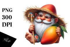 Digital Painting Gnomes Beach Wear Red Hat Product Image 1