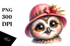 Baby Owl Portrait, Happy Eyes | Clipart Product Image 1