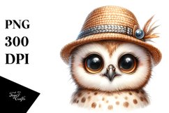 Baby Owl Portrait, Happy Eyes | Clipart Product Image 3