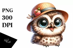 Baby Owl Portrait, Happy Eyes | Clipart Product Image 1