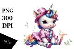 Baby Unicorn in Lindy Hop Dancer&#039;s Attire PNG Product Image 3