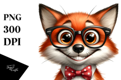 Colorful Fox with Big Eyes PNG Product Image 1