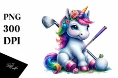 Golf Club Unicorn PNG Product Image 1