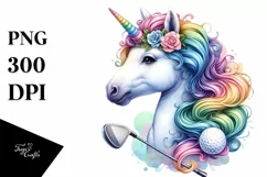 Golf Club Unicorn PNG Product Image 1