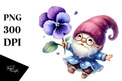 Floating Gnome with Large Violet PNG Product Image 1