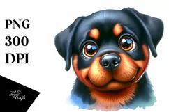 Funny Rottweiler with Big Eyes | Clipart Product Image 3