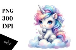 Cute Unicorn Clipart |T-shirt, Mug, Tumbler Product Image 1