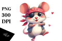Playful Mouse with Bandana PNG Product Image 1