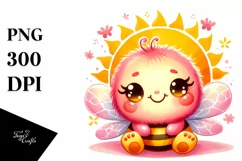 Smiling Baby Bee Playing Aviator Suit PNG Product Image 1
