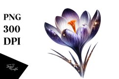 Detailed Shiny Crocus with Metallic Insertions | Clipart Product Image 3
