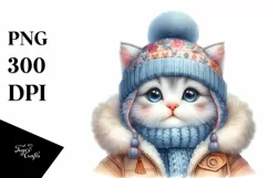 Cute Baby Cat with Big Eyes PNG Product Image 1