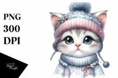 Cute Baby Cat with Big Eyes PNG Product Image 3