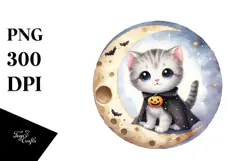Cute Baby Kitten Dressed for Halloween PNG Product Image 1
