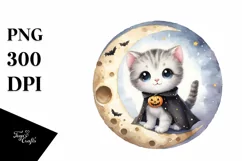 Cute Baby Kitten Dressed for Halloween PNG Product Image 3