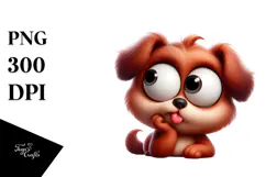 Serious Puppy with Fur Texture, Trending PNG Product Image 1