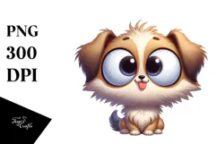 Ridiculously Cute Cartoon Puppy PNG Product Image 1