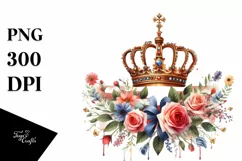 Watercolor Vintage Princess in USA Flag Colors | Clipart Product Image 1