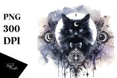 Watercolor Gothic Cat | Clipart Product Image 1
