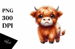 Expressive Funny Highland Cow PNG Product Image 1