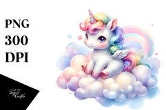 Cute Unicorn Clipart |T-shirt, Mug, Tumbler Product Image 1