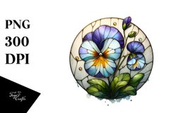 Colorful Pansy Stained Clipart Product Image 1