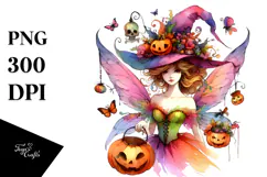 Vibrant Drawing Fairy Halloween | Clipart Product Image 1