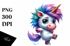 Dancing Baby Unicorn, Goofy and Expressive PNG Product Image 1