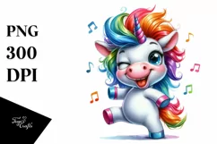 Dancing Baby Unicorn, Goofy and Expressive PNG Product Image 1