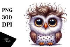 Funny Owl Sitting Sticker Clipart Product Image 1