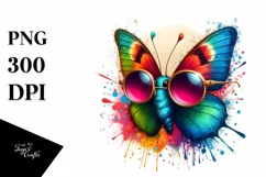 Quirky Vibrant Butterfly Sticker | Sublimation | Clipart Product Image 3