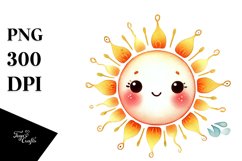 Cute Sun Watercolor Design Product Image 1