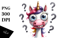 Funny Unicorn with Goofy Smile PNG Product Image 1