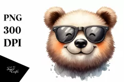 Funny Cute Bear Portrait Sunglasses Clipart Product Image 3