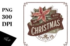 Merry Christmas Poinsettia PNG Product Image 5