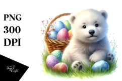 Baby Polar Bear Easter Eggs PNG Product Image 1