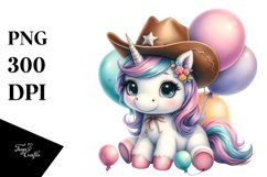 Baby Unicorn Cowboy Clipart Product Image 3
