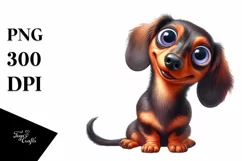 Funny Dachshund with Big Eyes | Clipart Product Image 3