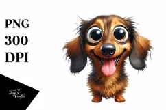 Funny Dachshund with Big Eyes | Clipart Product Image 1