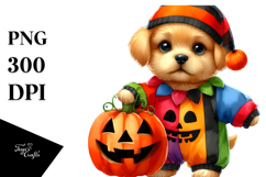 Vibrant Drawing Cute Baby Dog | Watercolor Clipart Product Image 1