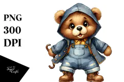 Baby Bear Big Eyes Farm Jeans Standing Up Product Image 1