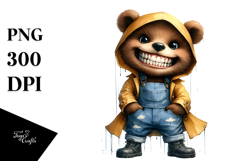 Baby Bear Big Eyes Farm Jeans Standing Up Product Image 1