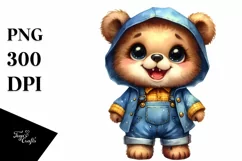 Baby Bear Big Eyes Farm Jeans Standing Up Product Image 1