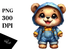 Baby Bear Big Eyes Farm Jeans Standing Up Product Image 1