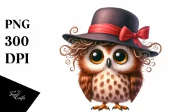 Funny Owl Hat Big Eyes Haircut | Sublimation | Clipart Product Image 3