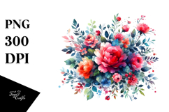 Colorful Red Roses Abstract, High-Res PNG Product Image 1