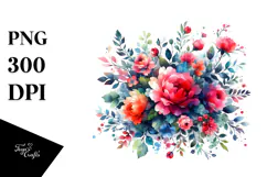 Colorful Red Roses Abstract, High-Res PNG Product Image 1