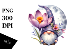 Gnome with Crocus Floral PNG Product Image 1