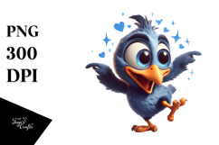 Goofy Cartoon Bird Dancing PNG Product Image 1