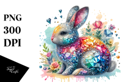 Colorful Bunny Made of Diamonds, PNG Product Image 1